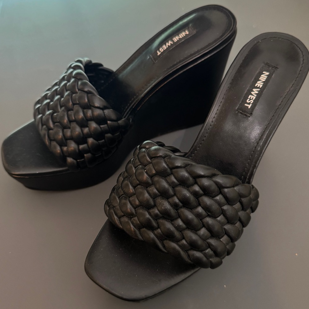 Nine West Black Braided Platform Shoes